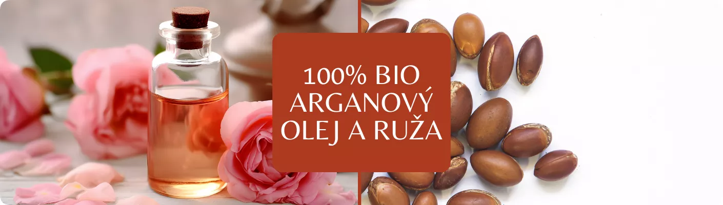100% arganový olej s ružou