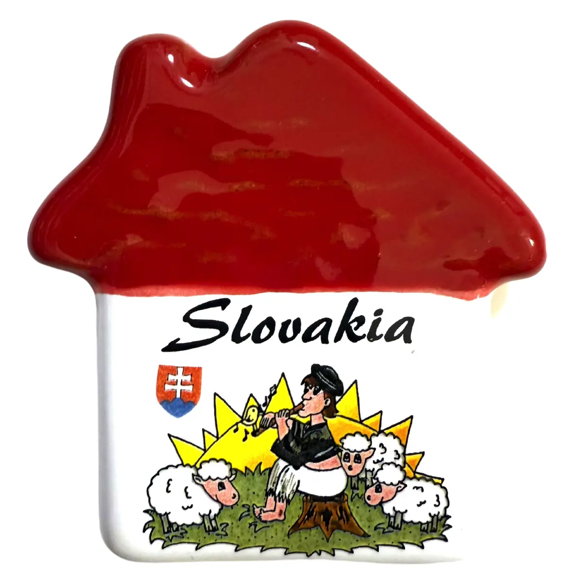 Keramická magnetka domček pastieri