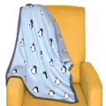 Detská deka Tučniak svetlo modrá
