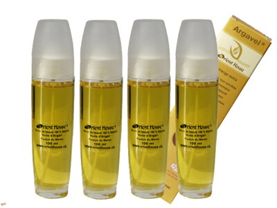 Arganový olej kozmetický BIO 4x100ml + akciová cena + doprava + berberský náhrdelník zdarma Arganový olej kozmetický BIO 4x100ml + akciová cena + doprava + berberský náhrdelník zdarma