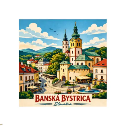 Kovová retro magnetka Banská Bystrica 1