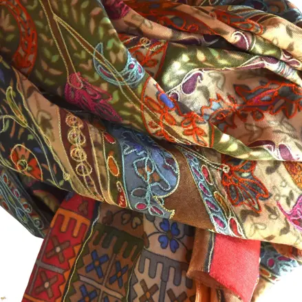 Kalamkari  šál Handmade 32 Kalamkari  šál Handmade 32