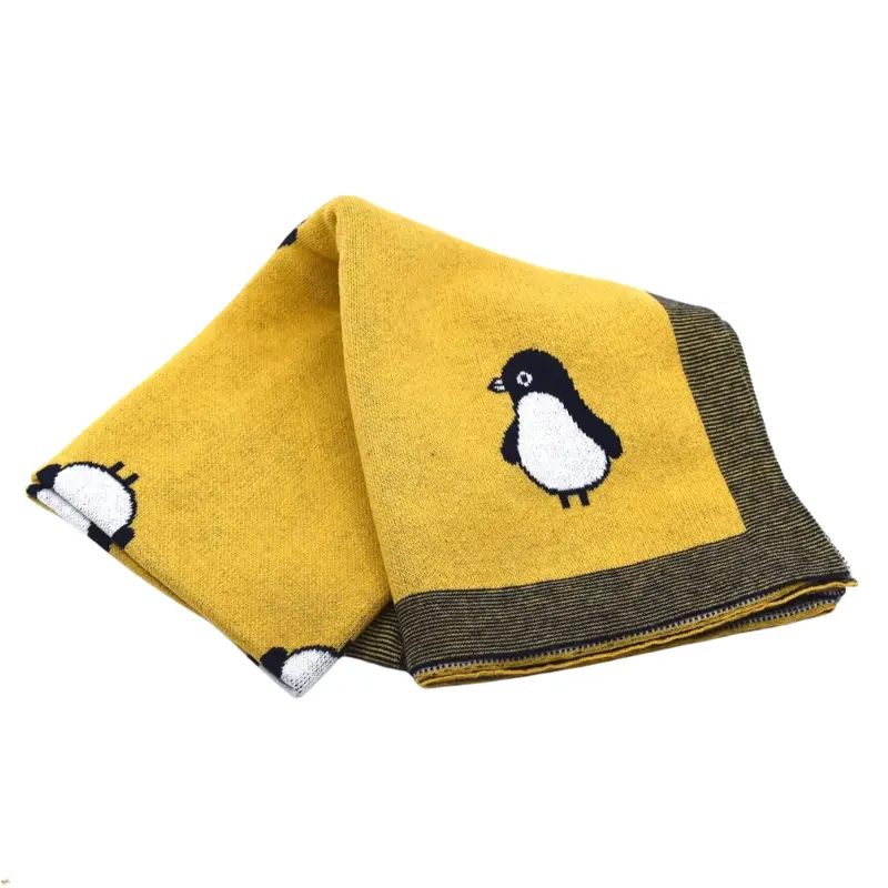 Detská deka Tučniak žltá
