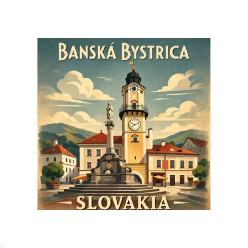 Kovová retro magnetka Banská Bystrica 2