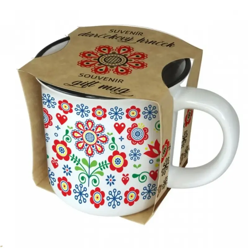 Hrnček retro folk farebný