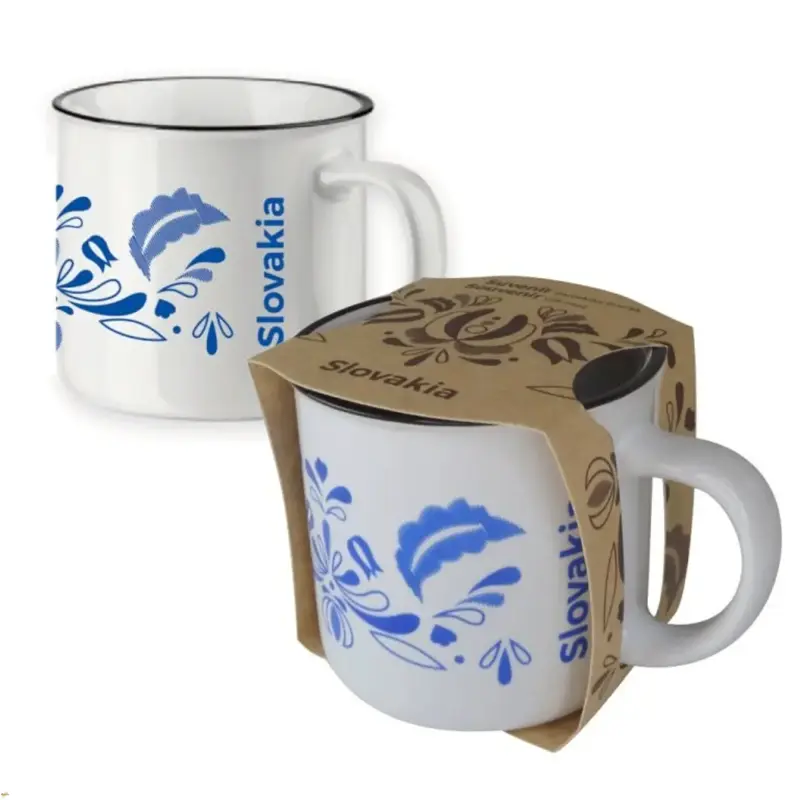 Hrnček Slovenský ľudový motív biely