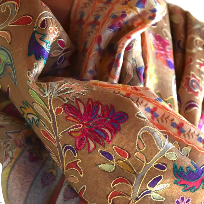 Kalamkari  šál Handmade 31 Kalamkari  šál Handmade 31