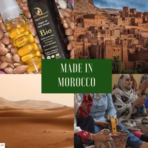 Označenie vyrobené a plnené priamo v Maroku